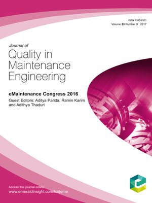 cover image of Journal of Quality in Maintenance Engineering, Volume 23, Number 3